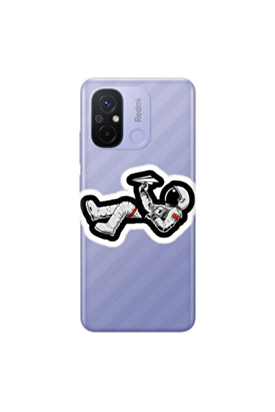 Other Xiaomi Redmi 12C Astronaut flies a plane Transparent Silicone TPU Θήκη