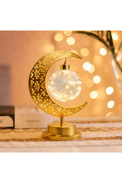 HI-FINE مصباح طاولة عتيق بتصميم مجوف، إضاءة ليلية دافئة بتقنية LED على شكل كر...