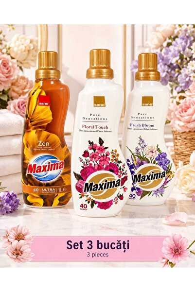 Sano Комплект от 3 броя Maxima Ултра концентрирана течна памучна мекота 1 л –...