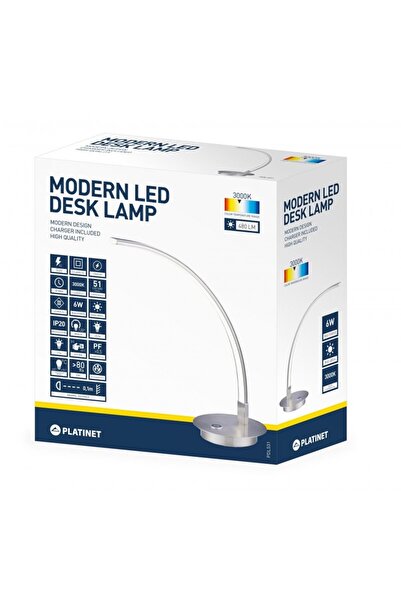 MC Micostore Platinet PDL531 / 43606 LED настолна лампа, 6W, извита форма, то...