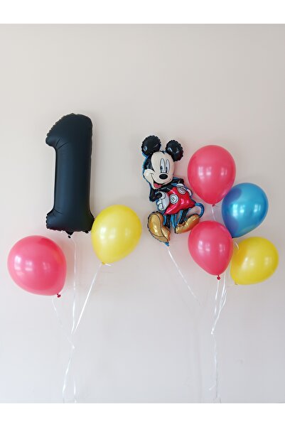 Mickey Mouse 1 Rakam Balon Seti
