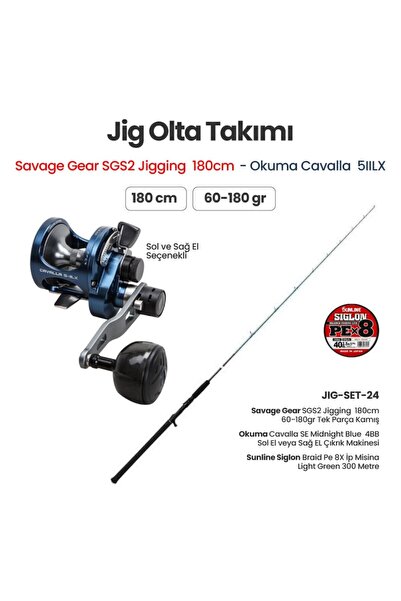 Okuma Savage Gear SGS2 Jigging 180cm - Cavalla 5IILX - Jig Olta Takımı Set-24