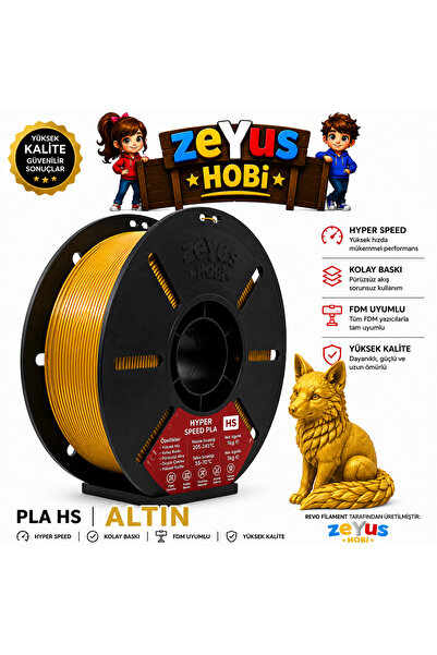 ZEYUS HOBİ Generic PLA HS Hyper Speed Filament – ALTIN | 1.75 mm | 1000 gr