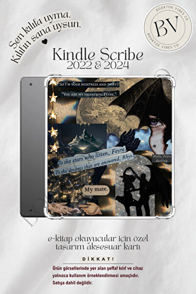 BookTok Vibes Co. ACOTAR Feyre Rhysand Temalı Insert - Kindle ve Kobo E-Kitap...