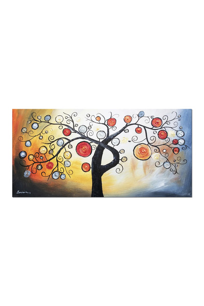 artnova Модерна ръчно рисувана картина, Дървото на живота, 120x60см, маслена ...