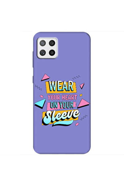 Other Samsung A22 5G Wear Your Heart Purple Colored Silicone TPU Θήκη