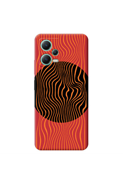 Other Xiaomi Redmi Note 12 Pro 5G Trapezoidal lines Red Colored Silicone TPU ...