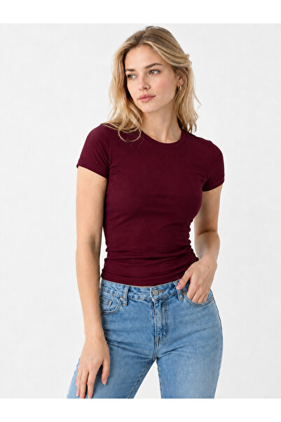 POLYMOOD Women's 95% Cotton Body-Fitting Full Length Slim Fit Lycra Blouse-T-...