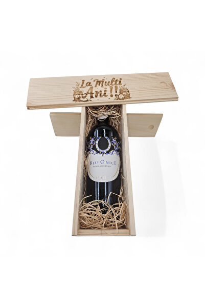 Coulisse Pachet Cadou Cutie Lemn Personalizata Vin Rosu Nativ Blu Onice Aglia...