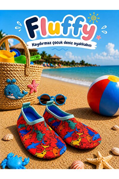 fluffy Scuba Fabric, Anti-Slip and Drainable Sole, Children's Beach and Sea S...