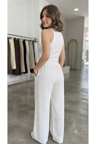 Moda Manga Bol Paça Pants with Elastic Waist