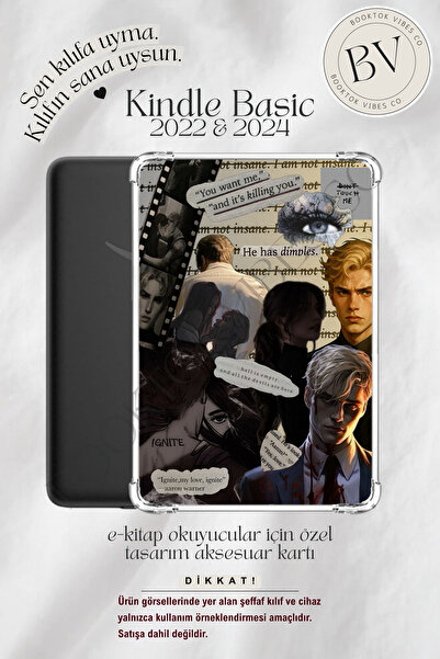 BookTok Vibes Co. Shatter Me IGNITE Temalı Artsy Insert - Kindle ve Kobo E-Ki...