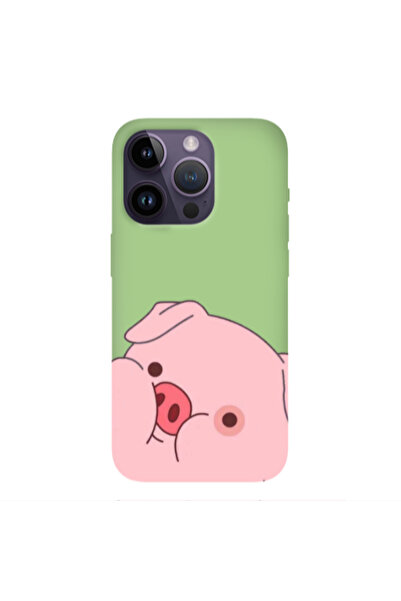 Other Apple iPhone 14 Pro Max Piggy 2 Light Green Colored Silicone TPU Θήκη