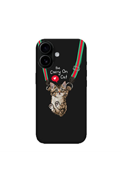 Other Apple Iphone 16 plus Swinging cat Black Colored Silicone TPU Θήκη