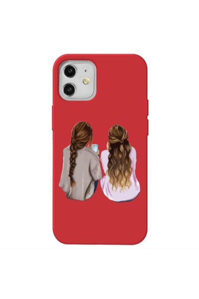 Other Apple iPhone 12 Friends Red Colored Silicone TPU Θήκη