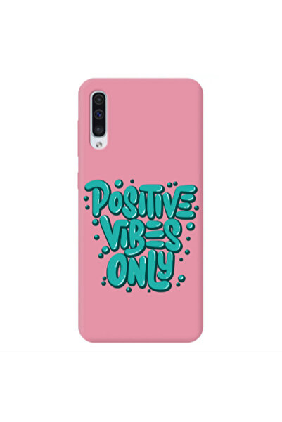 Other Samsung A50 Positive Vibes Only Pink Colored Silicone TPU Θήκη