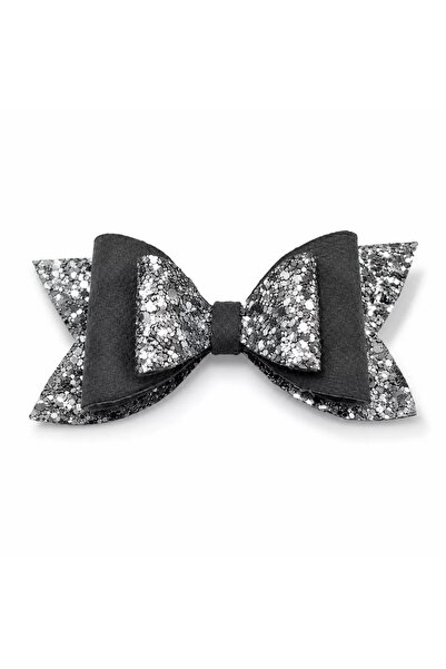 TIGEA Accessories Glitter Detailed Bow Hair Clip 9X5 cm Gray