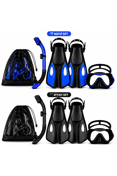 MultiZone Professional Blue and Black Diving Set Snorkeling Full Set Sea Gogg...