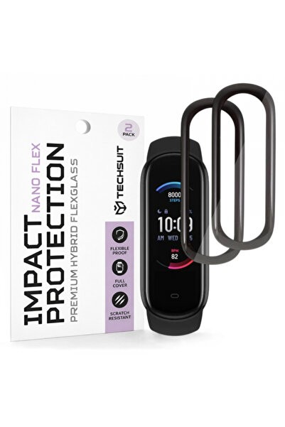 Techsuit Folie Protectie Nano Flex pentru Amazfit Band 5, Set 2 bucati, Plast...