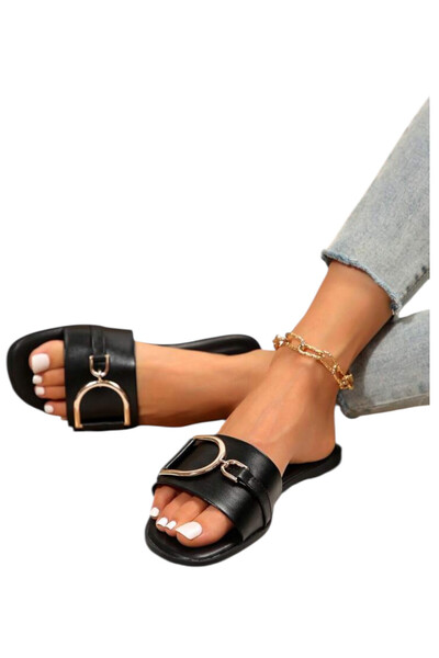 OEM Women's slippers with elegant gold accessory, EU 36