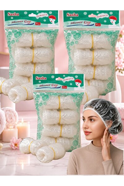 SASHA 3 Transparent Shower Caps, Hair Covers, Clear Plastic Head Covers, Hair...