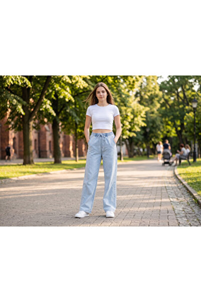MUG collection Women's Denim Trousers Tensel Palazzo