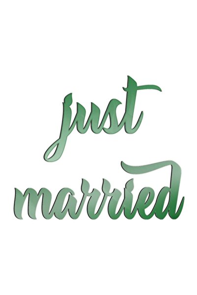 Decoratiuni Dulci Topper decor lateral Just Married - Verde oglinda