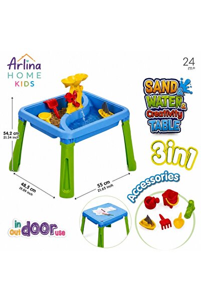 Arlina Home Kids Fun Water Sand and Activity Table 3 in 1