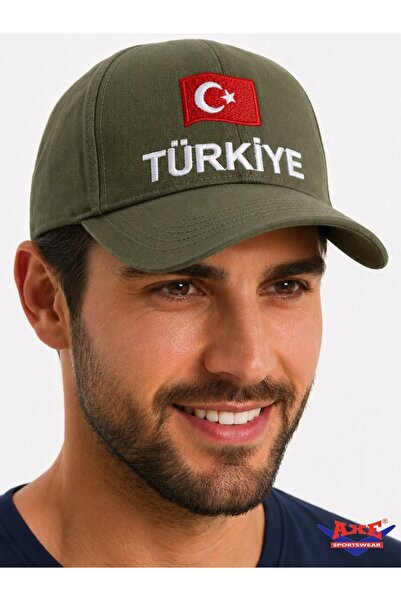 AXE SPORTSWEAR Adjustable Velcro Back Turkey Turkish Flag Embroidered Basebal...