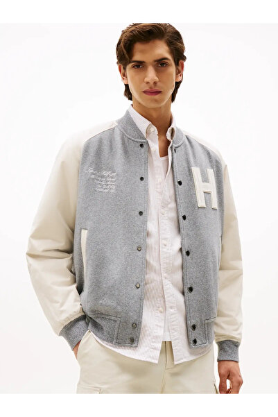 Tommy Hilfiger MIX MEDIA VARSITY BO, P01 Gri Erkek Ceket