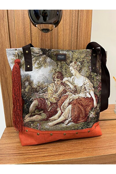 GÜLHOBİTASARIM Woven Fabric Bag with Panel Model Figure