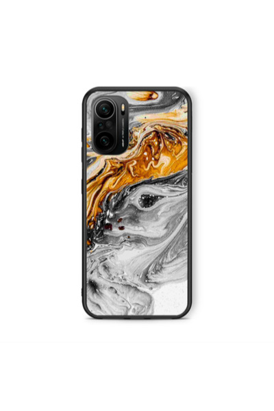 Other Xiaomi Poco F3 Marble gray Patern Black Glossy Θήκη