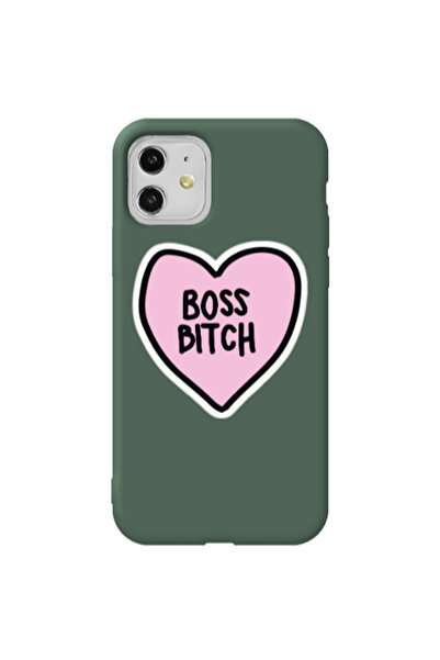 Other Apple iPhone 11 Boss Bitch Dark Green Colored Silicone TPU Θήκη