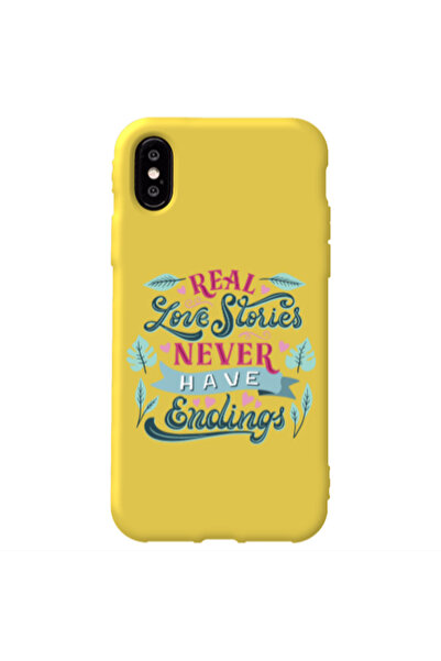 Other Apple iPhone X Love Stories Yellow Colored Silicone TPU Θήκη