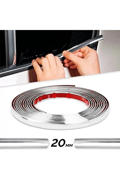 OEM Αυτοκόλλητο ρολό διακοσμητικών, 20mm x 15m, χρώμα χρωμίου ΑΣΗΜΙ