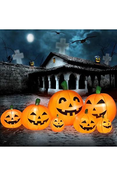 GGEROU Halloween Inflatable Pumpkin Decorations, 7.5 FT Long Blow Up Pumpkin ...