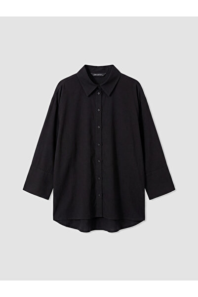 LC Waikiki Nevavm Textured Oversize Women's Shirt with a Difference