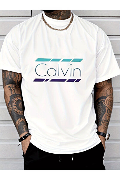 248849 Digital Men'S Casual Trendy T-Shirt, Letter Print Color-Block Stripes,...