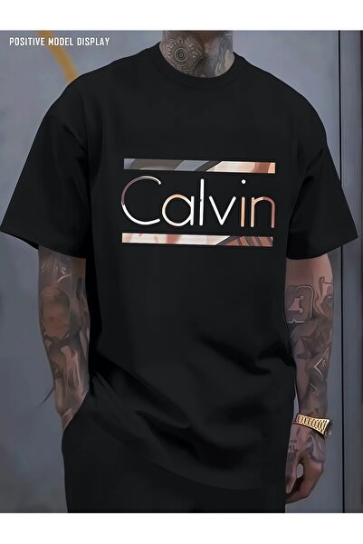 248849 Men's Minimalist Letter Print Short Sleeve T-Shirt, Casual Versatile C...