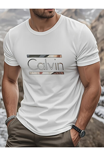 252611 تي شيرت رجالي بأكمام قصيرة مطبوع بتصميم جديد