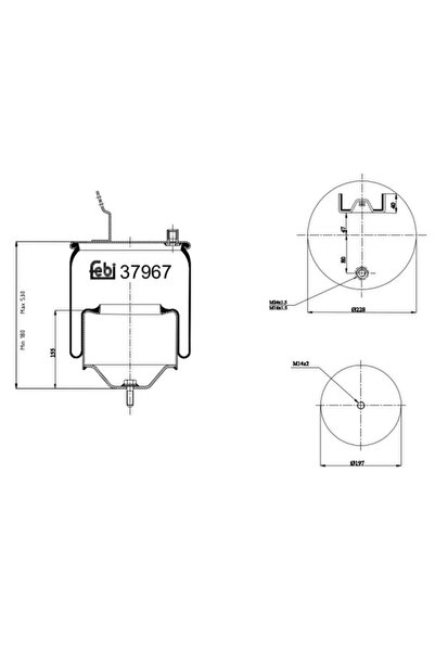 FEBI BILSTEIN Perna de Aer Spate (diametru: 197/228mm) Volvo Fh Fh Ii FH12 FH...