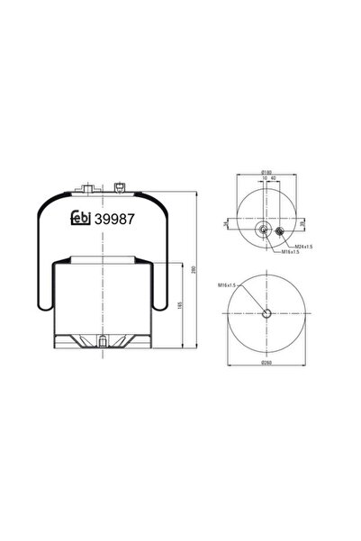 FEBI BILSTEIN Perna de Aer Spate (diametru: 180/265mm) Mercedes Actros MP2 / ...