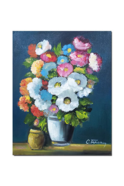 artnova Χειροποίητος πίνακας, Βάζο με ανεμώνες, 50x40εκ. λάδι σε καμβά, Κωνστ...