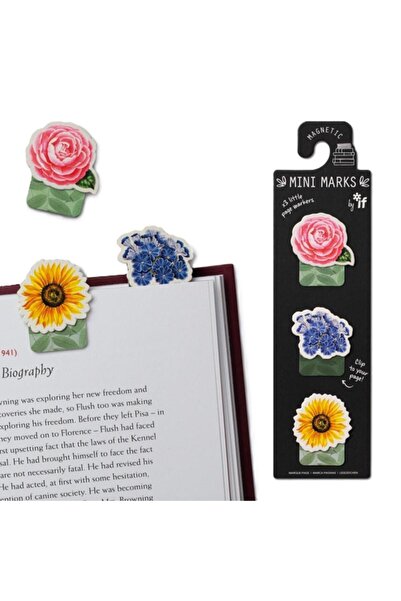 İF Semne de carte magnetice Mini Marks, cu design floral, clip pentru pagina,...
