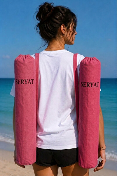 Sertil 2'li Set Lüks Plaj Hasırı - Pembe (150 x 75 cm) Konforlu Deniz ve Pikn...