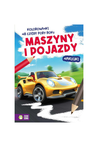 OEM Mașini și vehicule. Carte de colorat cu autocolante pe tema celor patru a...
