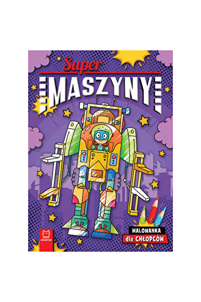 AKSJOMAT Supermaszyny, carte de colorat pentru baieti, 30x45cm, multicolor