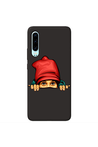 Other Huawei P30 Hidden Girl Black Colored Silicone TPU Θήκη