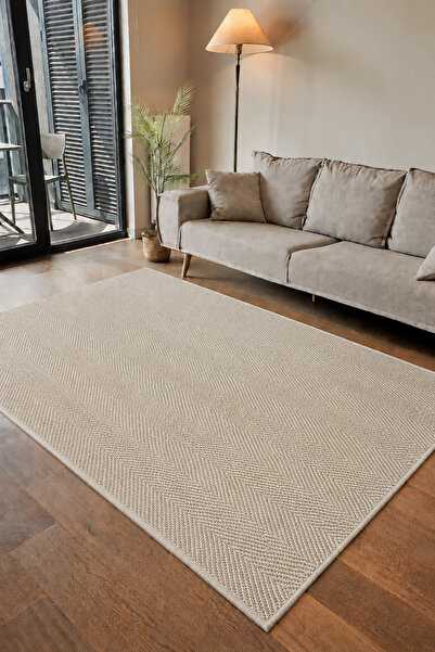 Sarar Premium Düz Sisal Modern Desen Dokuma Tabanlı Kolay Temizlenen Halı Kil...