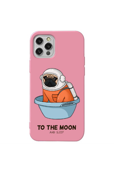 Other Apple iPhone 12 Pro Max To the moon Pink Colored Silicone TPU Θήκη